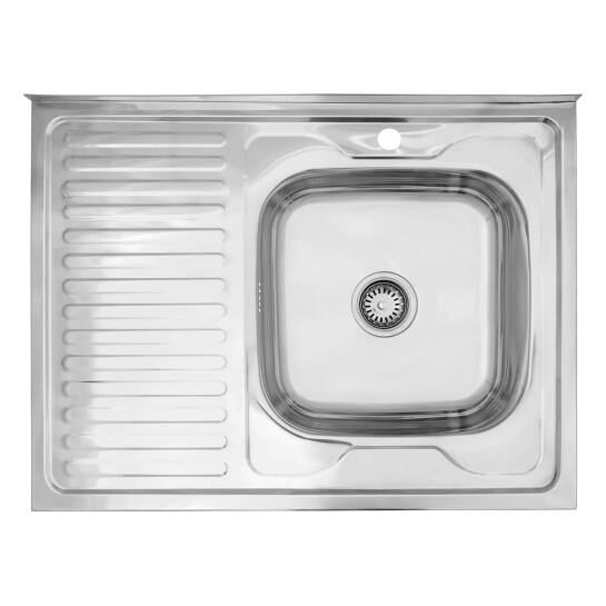 Кухонная мойка накладная Kroner KRP Polierte 6080R 0,6 мм 800x600 мм из нержавеющей стали (SVR-CV022818)