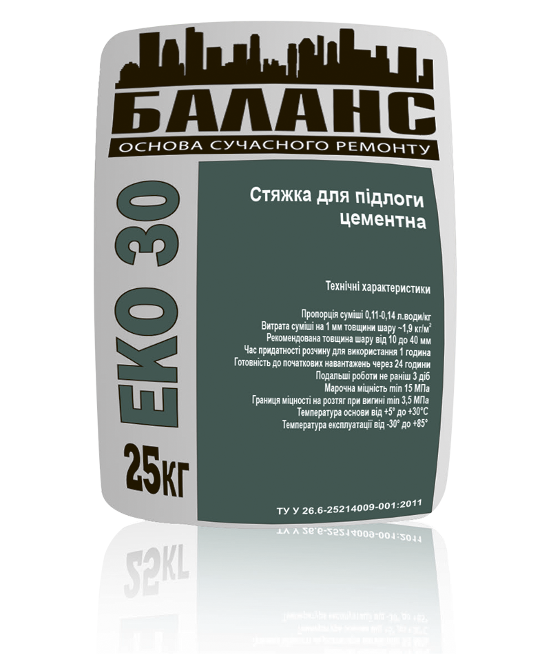 Стяжка Баланс ЕКО 30 для підлоги цементна (23790705)