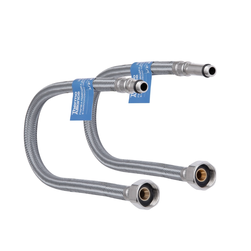 Шланг Thermo Alliance Standart для подключения смесителя нейлон 1 пар 40 см M10x1/2"В (SD00052995)