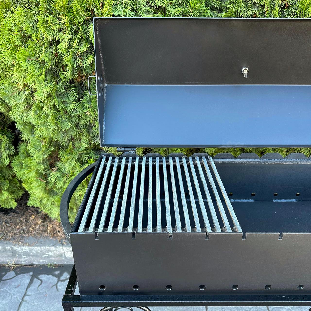 Мангал-барбекю Metalzavod Гефест на 12 шампурів 3 мм на дровниці 132,5х36,5х106,5 см (MBD12-3) - фото 5