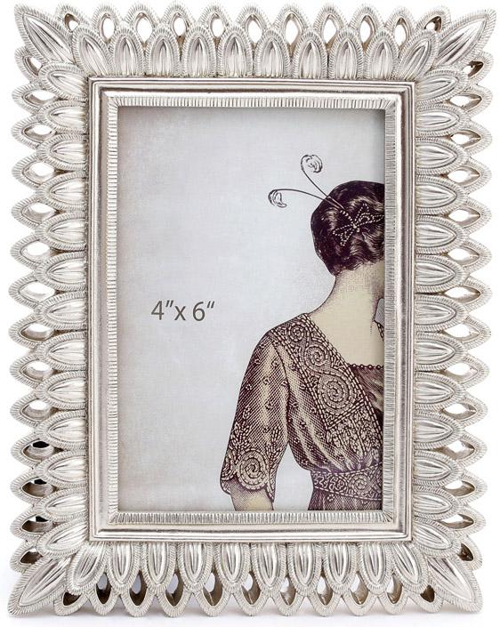 Фоторамка Tudor Глория для фото 10х15 см полистоун Серебро (BD-450-175)