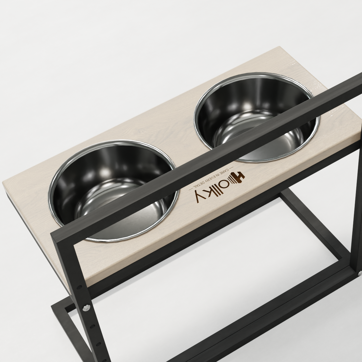 Миски на регулируемой подставке для больших собак Hollky Flex L 2х1,8 л (FL-502850-GRWH) - фото 4