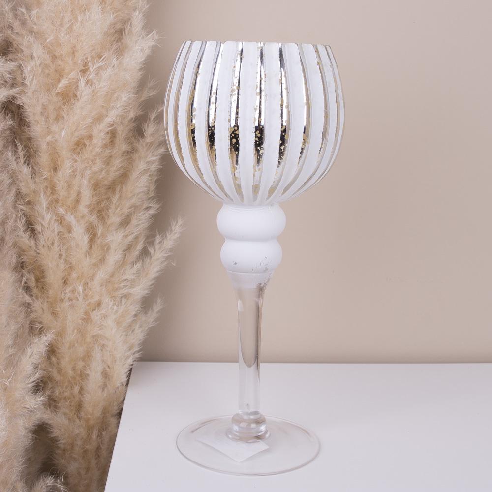 Подсвечник 30 см Бело-золотистый (6843)