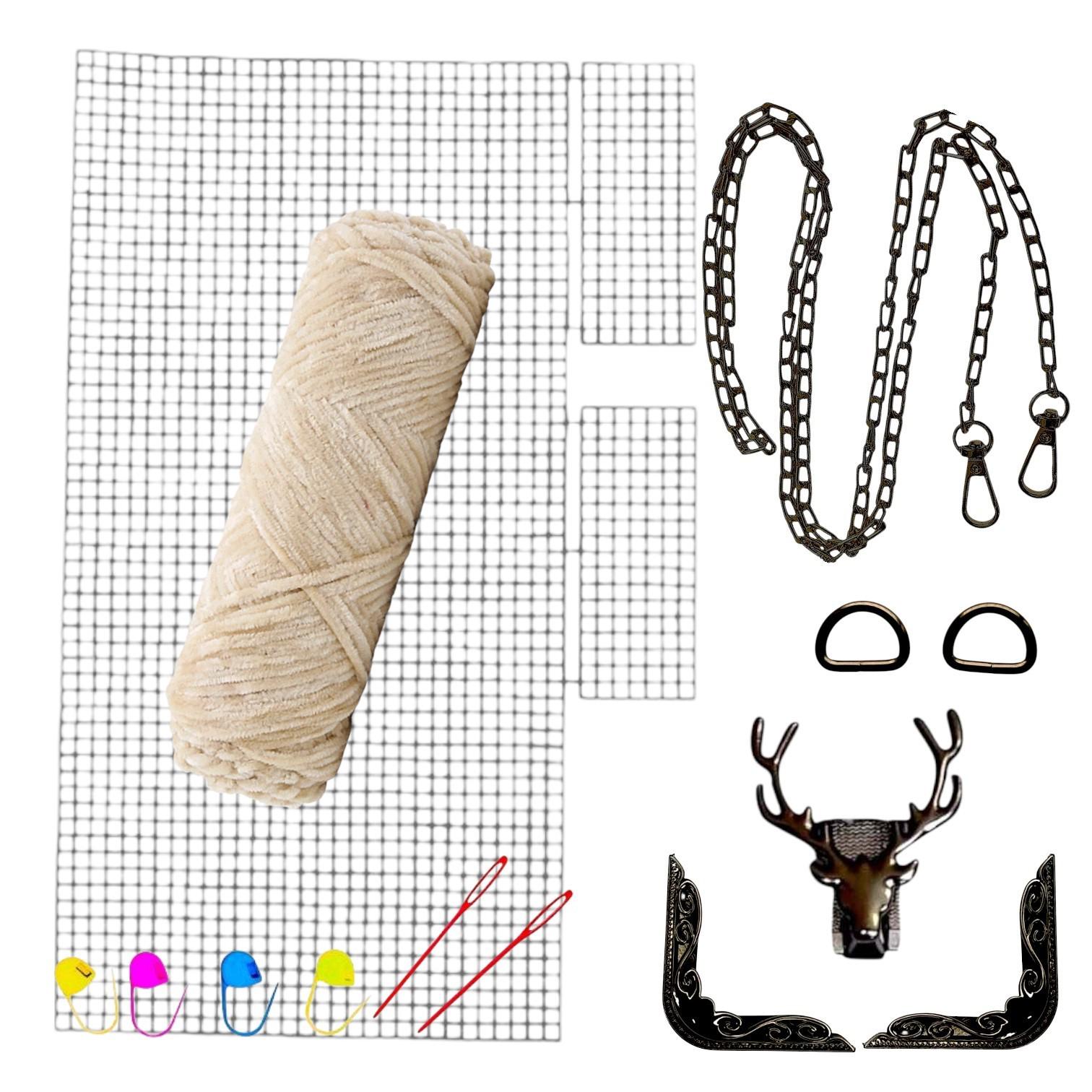 Набор для создания сумки из пластиковой канвы Черный олень Бежевый (8093-40) Набор для создания сумки из пластиковой канвы Черный олень Бежевый (8093-40)