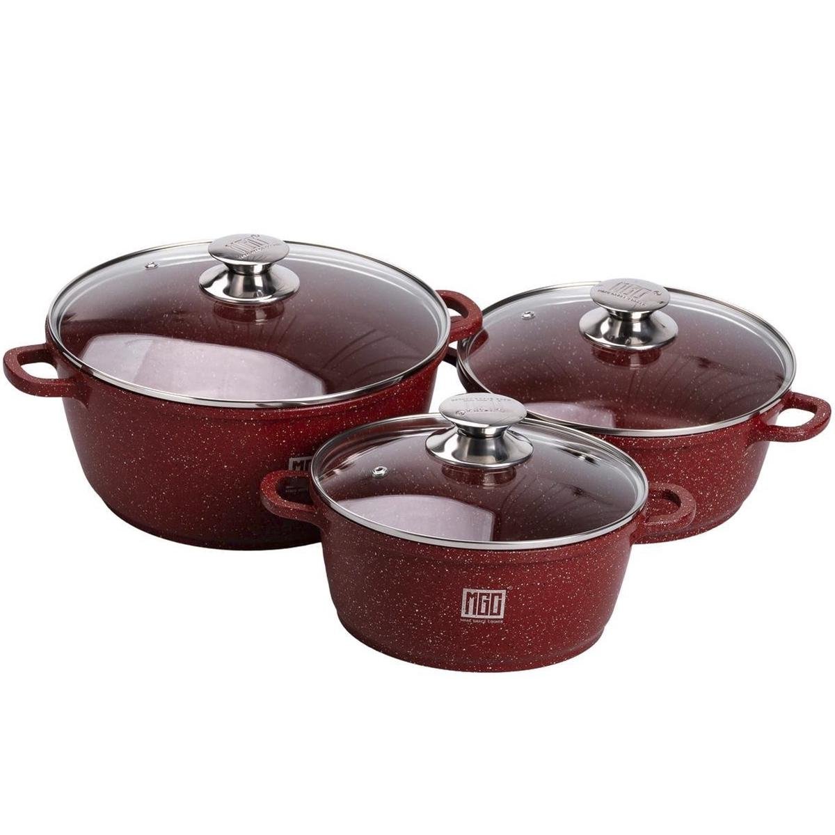 Набір каструль алюмінієвих MGC з гранітним покриттям 2/3/4 л (HP-4-408) Набір каструль алюмінієвих MGC з гранітним покриттям 2/3/4 л (HP-4-408)