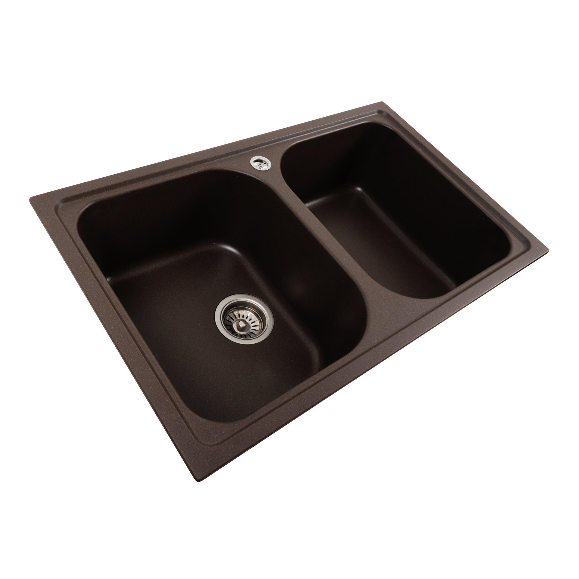 Мийка гранітна для кухні Platinum 7950 Equatoria матова Темна скеля - фото 2