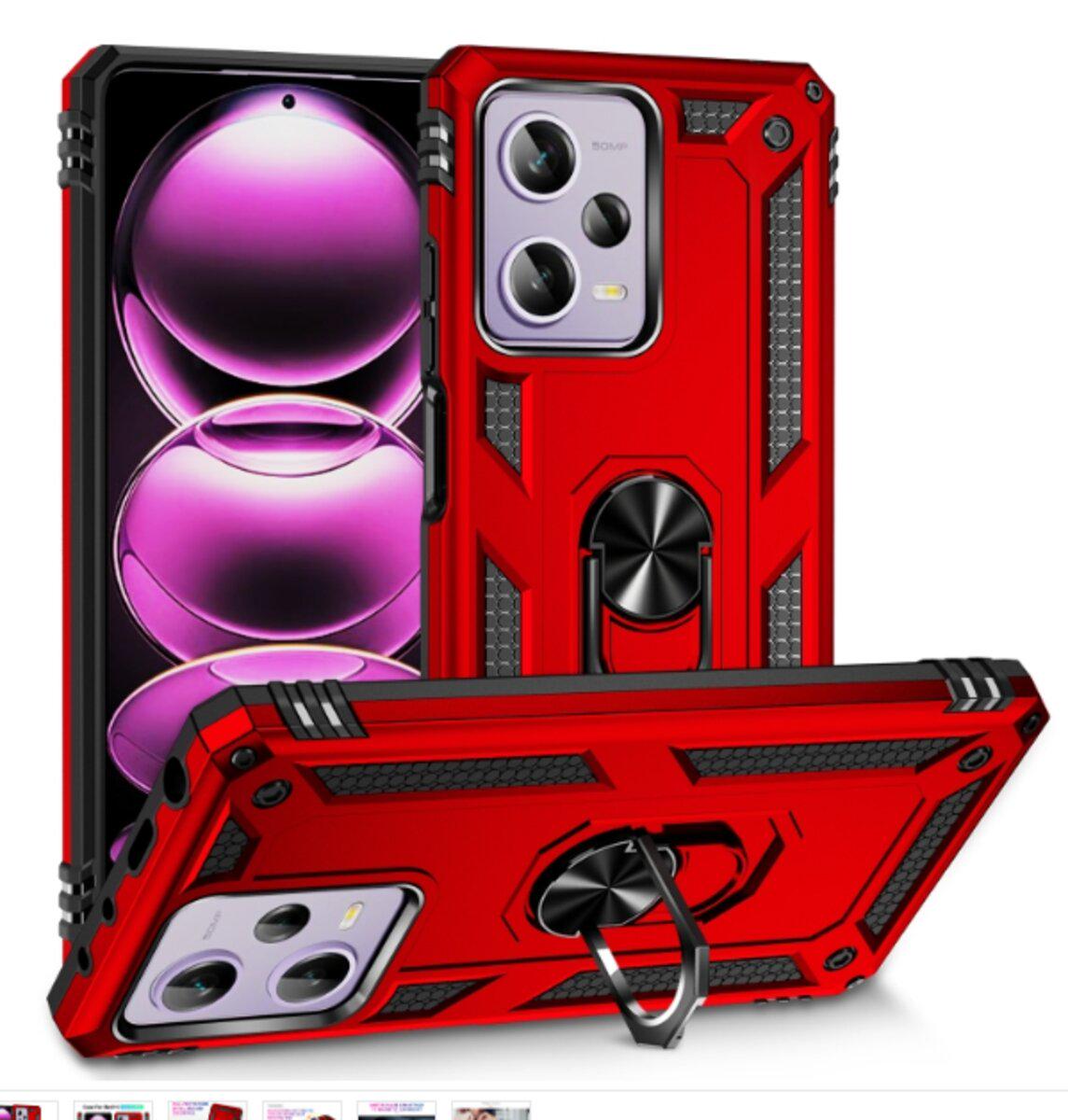Противоударный чехол для Xiaomi Redmi Note 12 Pro 5G Cosmic Robot Ring / Red