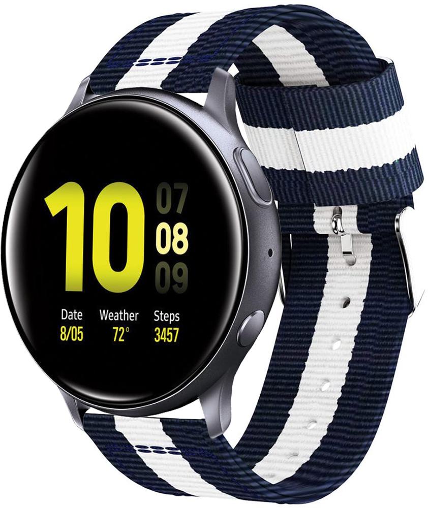 Ремешок тканевый Canvas для Galaxy Watch Active Blue/White (20539)