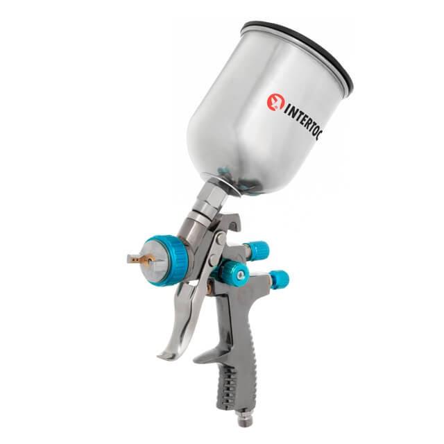 Фарбопульт пневматичний Intertool Lvlp 1,4 мм металевий бачок 600 мл 1,5 бар Blue (PT-0133 )