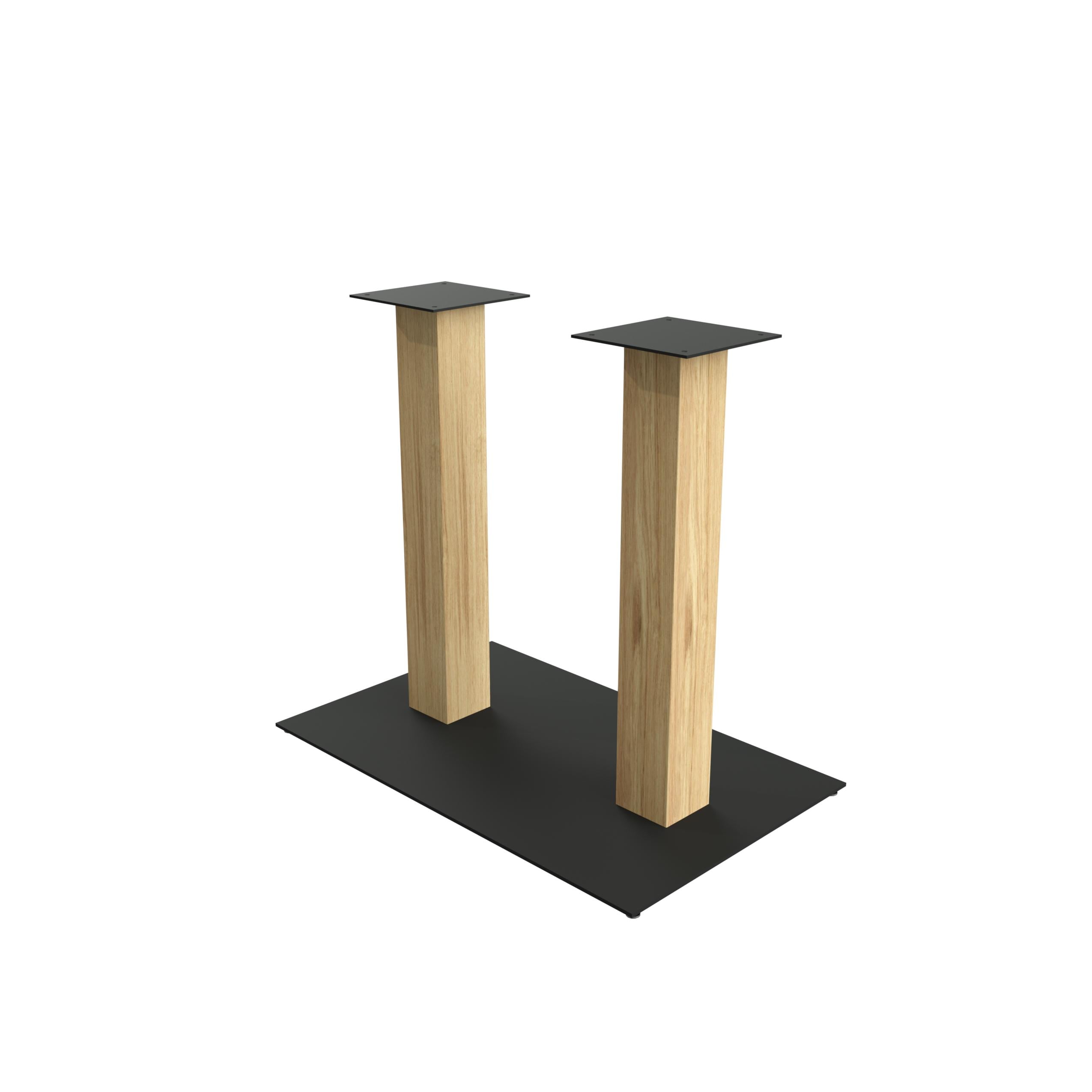 Опора для стола двойная с коробом Lofty Серия 5 пластина 900х500 мм Черный/Бежевый