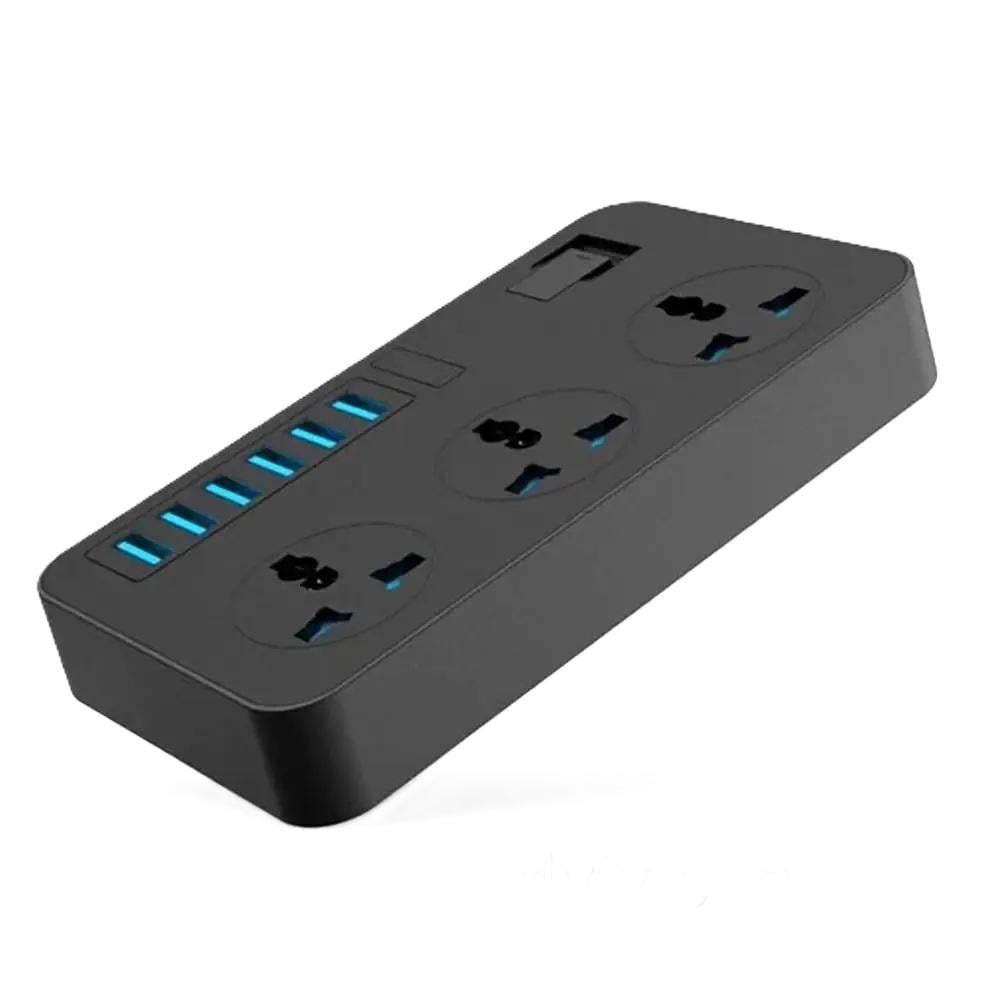 Продовжувач USB AR CP02 3 розеткі/6-USB 2 м Black (943d1086)