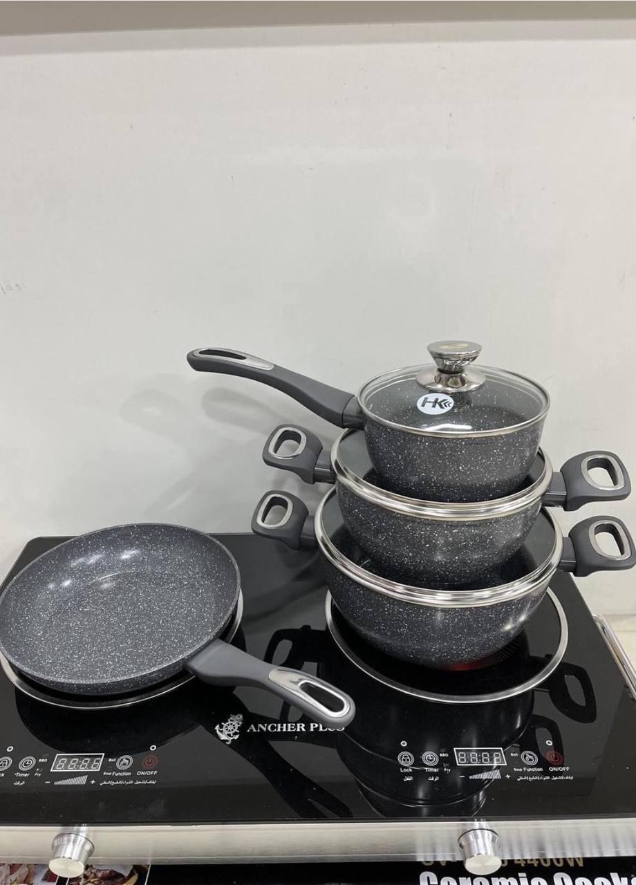 Набір посуду Higher НК-314 для кухні зі сковородою граніт 7 пр. Сірий (HK-30757) - фото 3 Набір посуду Higher НК-314 для кухні зі сковородою граніт 7 пр. Сірий (HK-30757) - фото 3