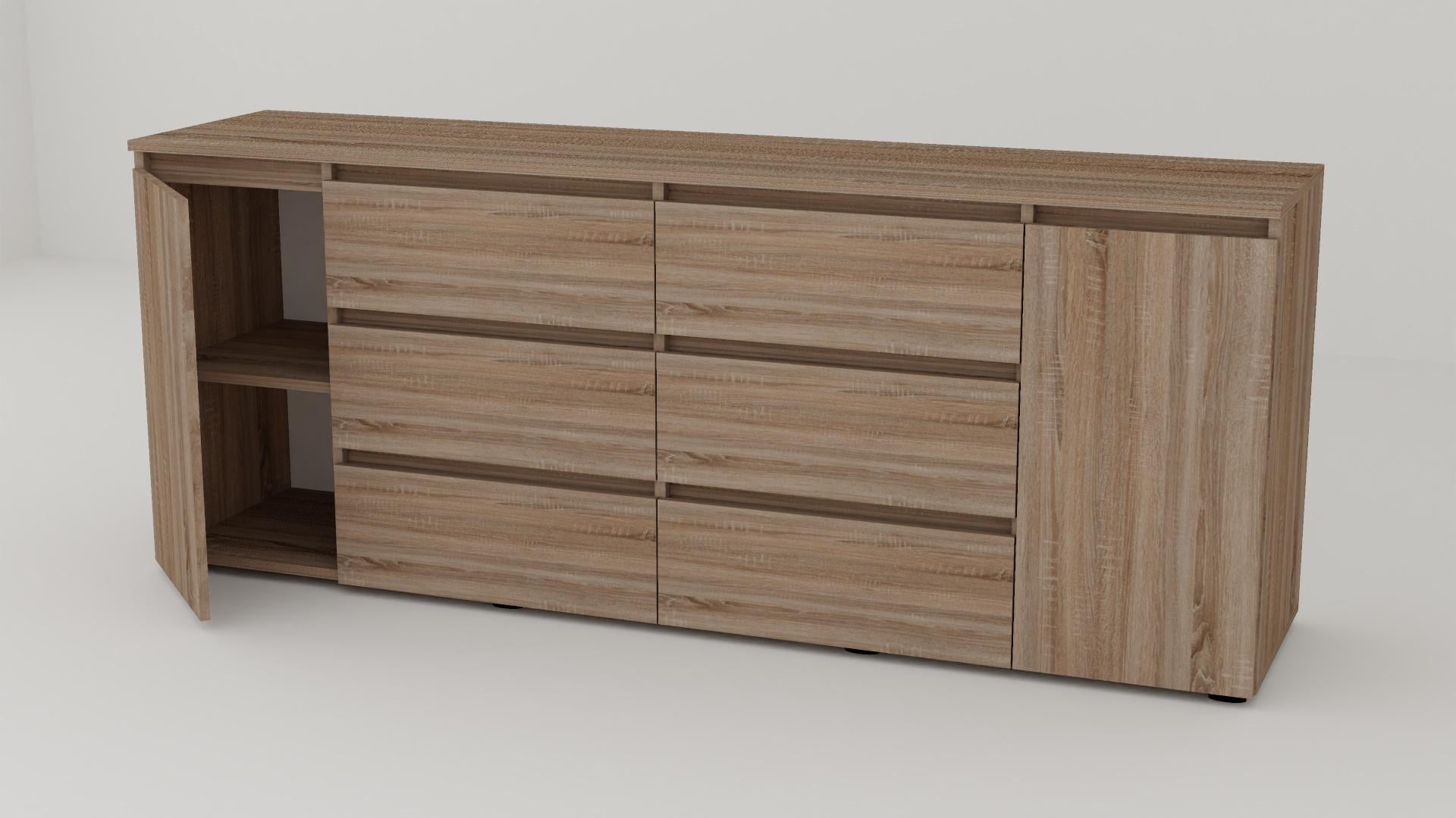 Комод Алекса СН-1331/50 190х50х75 см Дуб сонома трюфель