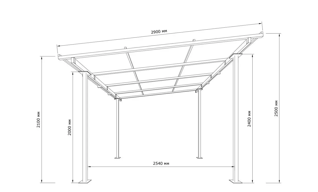 Навес односкатный Shelter Econom 4х3 м - фото 5
