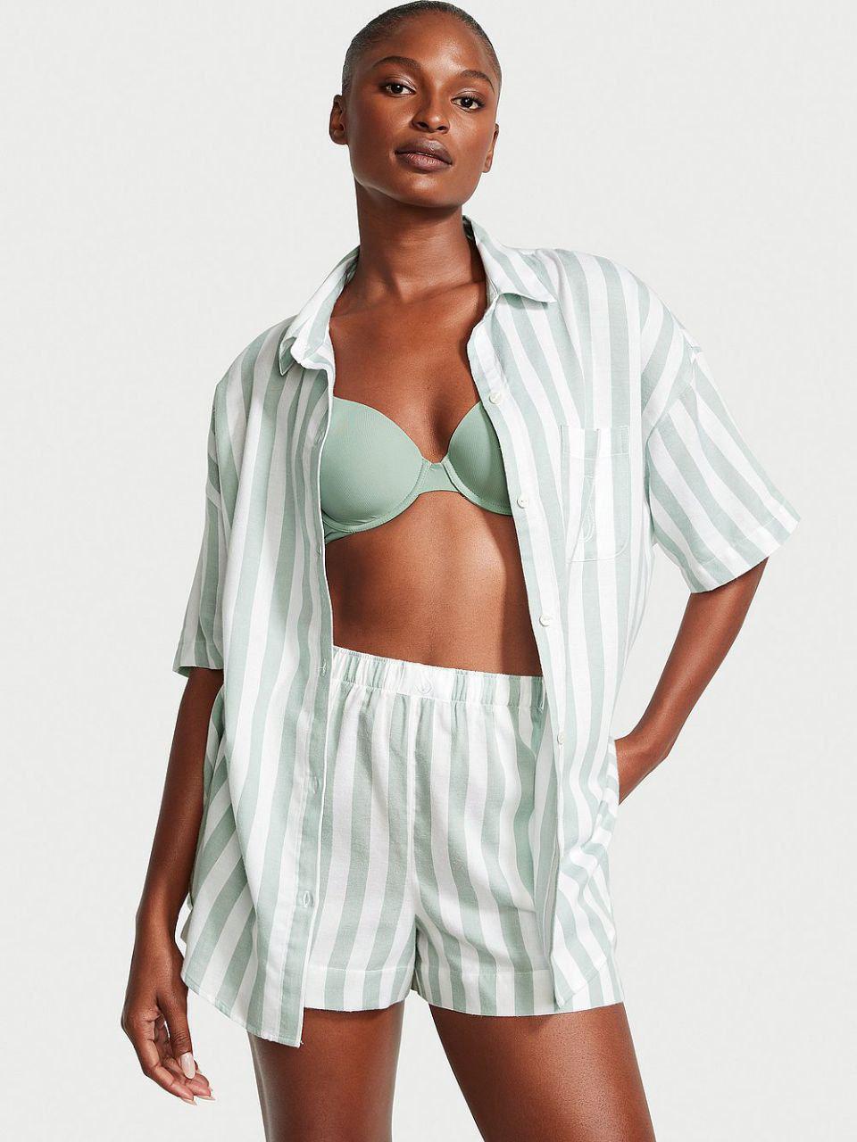 Піжама модал-котон сорочка/шорти Victoria's Secret Modal-Cotton Short Pajama Set Seasalt Stripes XS Зелений (26811428D) Піжама модал-котон сорочка/шорти Victoria's Secret Modal-Cotton Short Pajama Set Seasalt Stripes XS Зелений (26811428D)