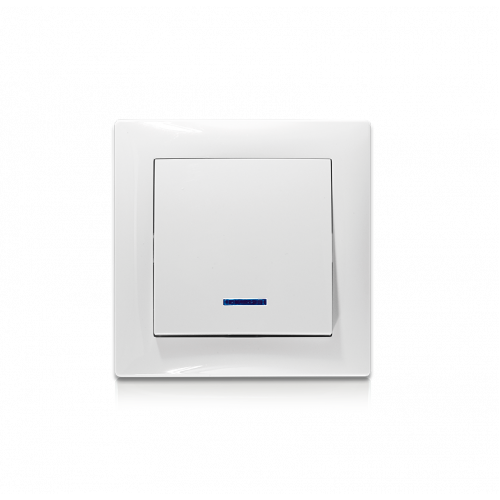 Выключатель одноклавишный с подсветкой Erste electric Triumph 9202-01N W Белый (2259448435)
