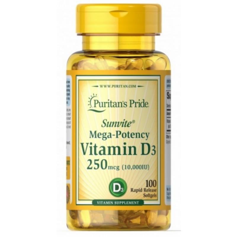 Витамины Puritan's Pride Vitamin D3 1000 МЕ 100 капс. (PTP-35872)