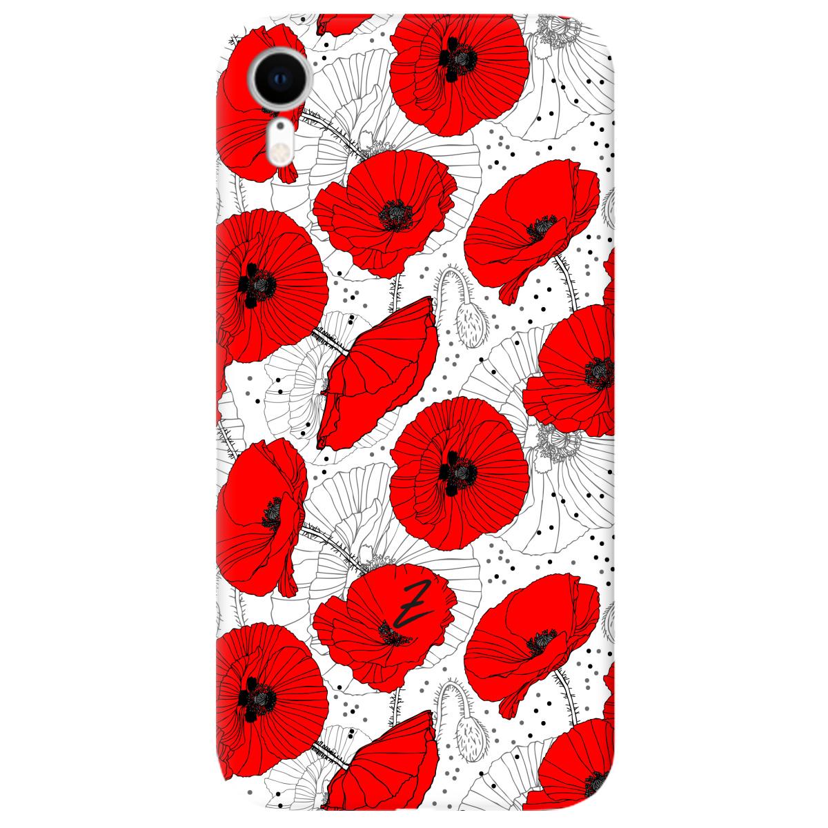 Силіконовий чохол Zorrov для Apple iPhone XR - Red flower (11170040086051868)