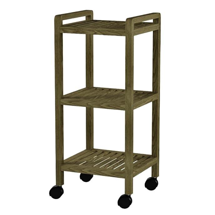 Этажерка для ванной из дерева на колесиках Галамис Палисандр (АБТ-000402)