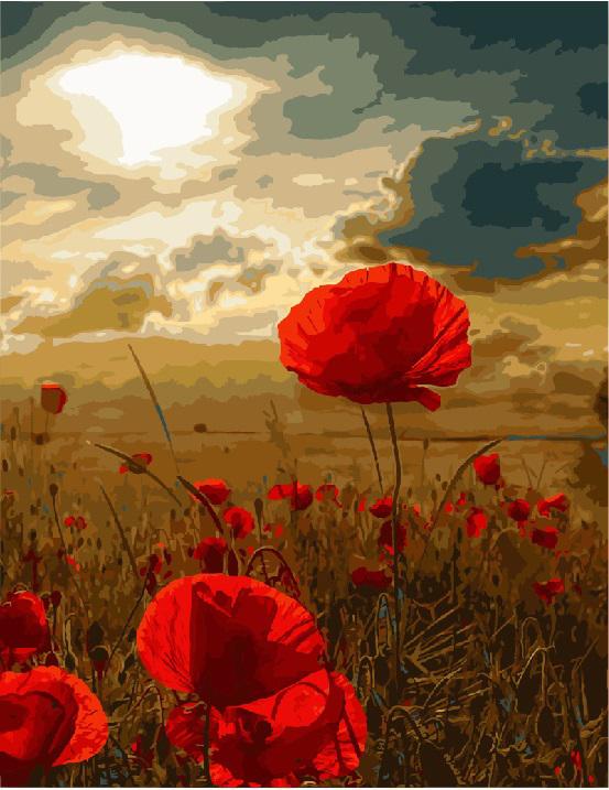 Картина по номерам Brushme Поле маков 40х50 см (G448)