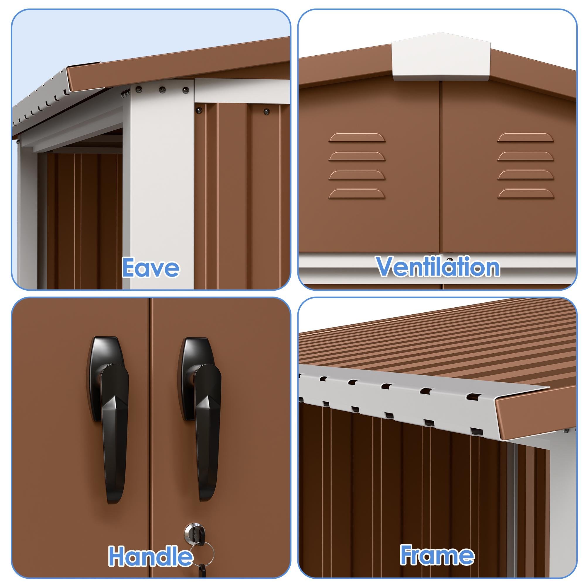 Хозблок-сарай металлический с двускатной крышей NEXT-древник 2000х2400х1800 мм Коричневый - фото 7 Хозблок-сарай металлический с двускатной крышей NEXT-древник 2000х2400х1800 мм Коричневый - фото 7