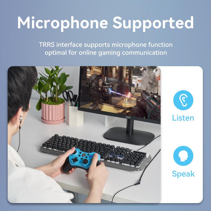 Кабель Vention 3.5мм minijack-3.5мм minijack стерео AUX 4-пиновый TRRS 1,5м Черный (BHCBG) - фото 10 Кабель Vention 3.5мм minijack-3.5мм minijack стерео AUX 4-пиновый TRRS 1,5м Черный (BHCBG) - фото 10