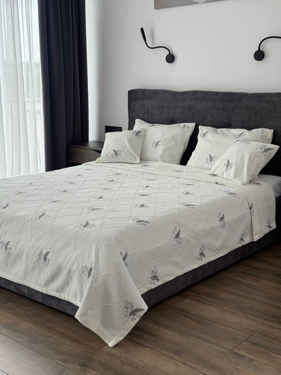 Покрывало Барокко №7 хлопок 200х250 см Молочный (55677-7-200x250cm)