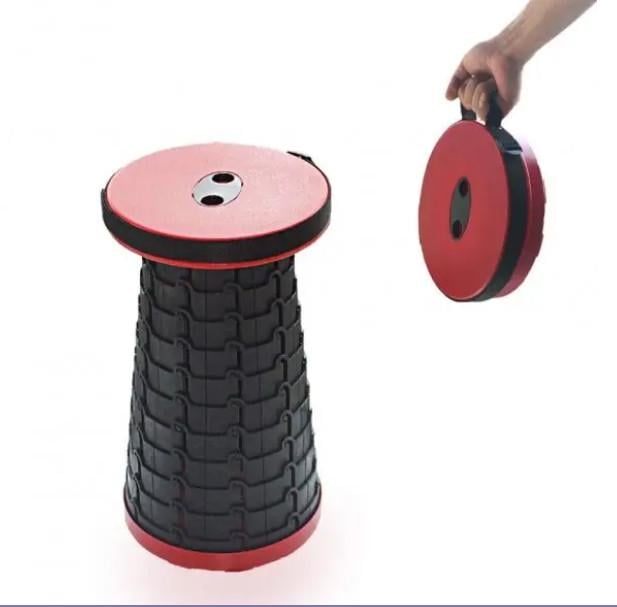 Стул раскладной туристический Telescopic stool 47 см Черно-красный