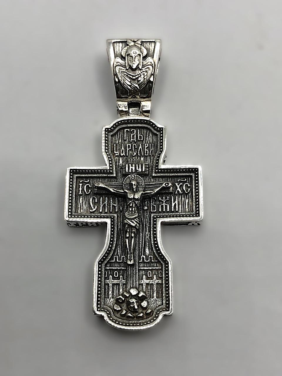 Крестик серебряный -925 пробы Николай Чудотворец (КДУ-53)