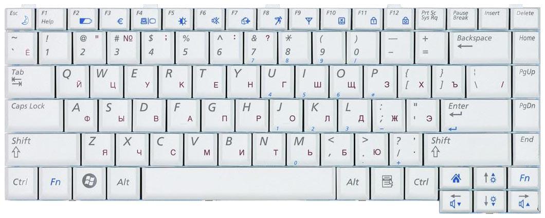 Клавиатура для ноутбука Samsung Q310/Q308 White