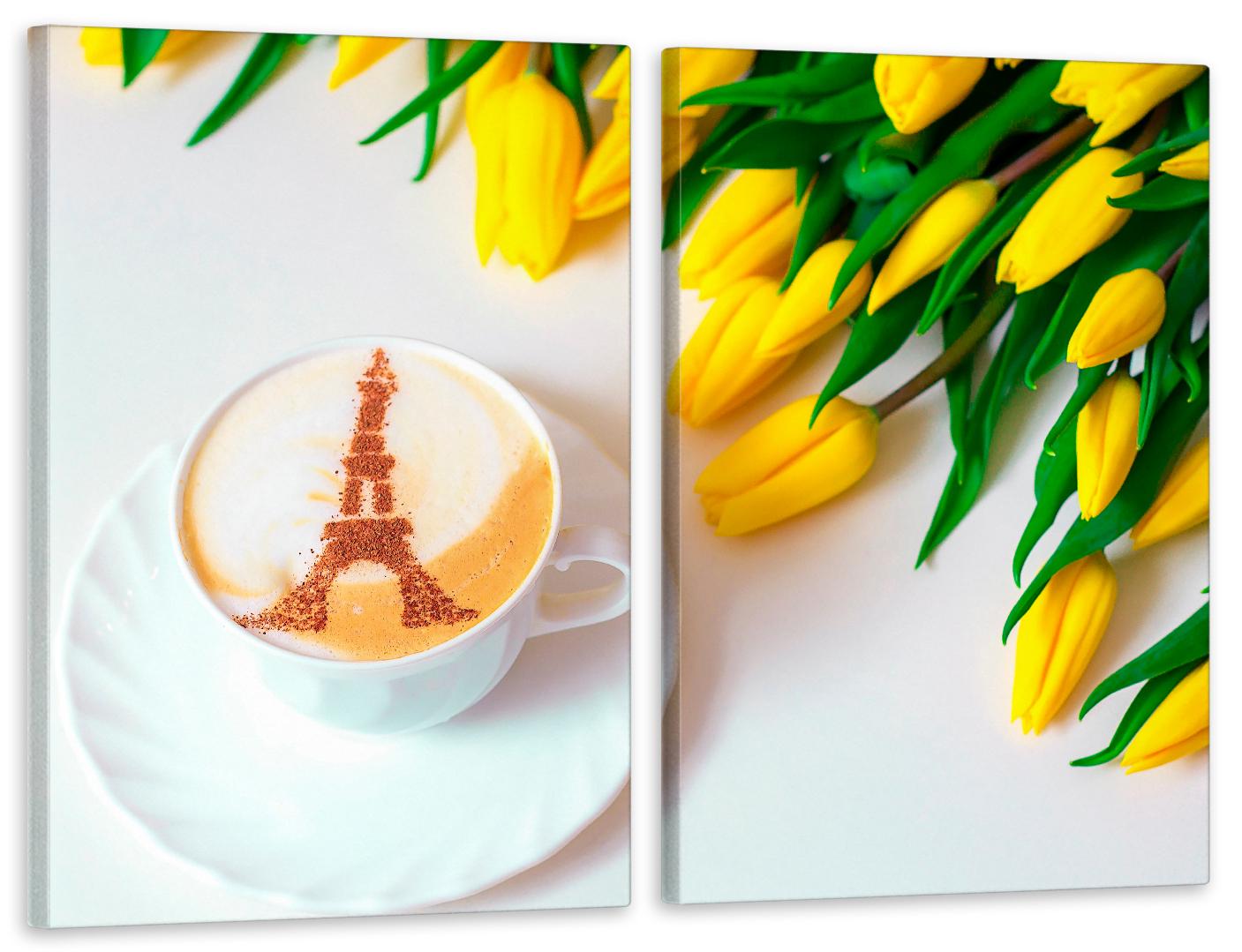 Картина модульная в гостиную/спальню Желтые тюльпаны 90х132 см (TLV-2_042)