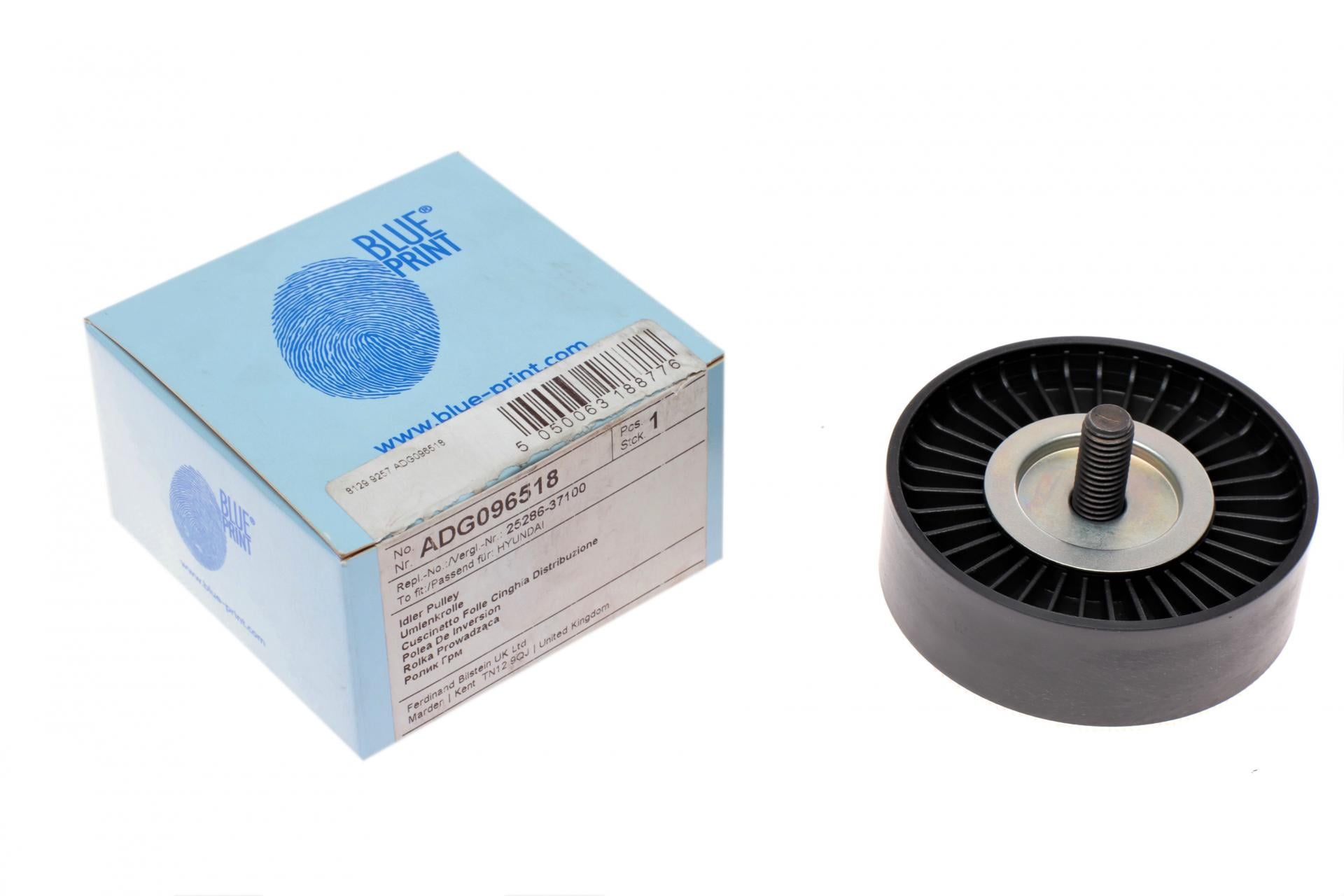 Ролик генератора BLUE PRINT Hyundai Santa Fe/Tucson 2.7 V6 01-10 паразитный (ADG096518 BLUE PRINT)