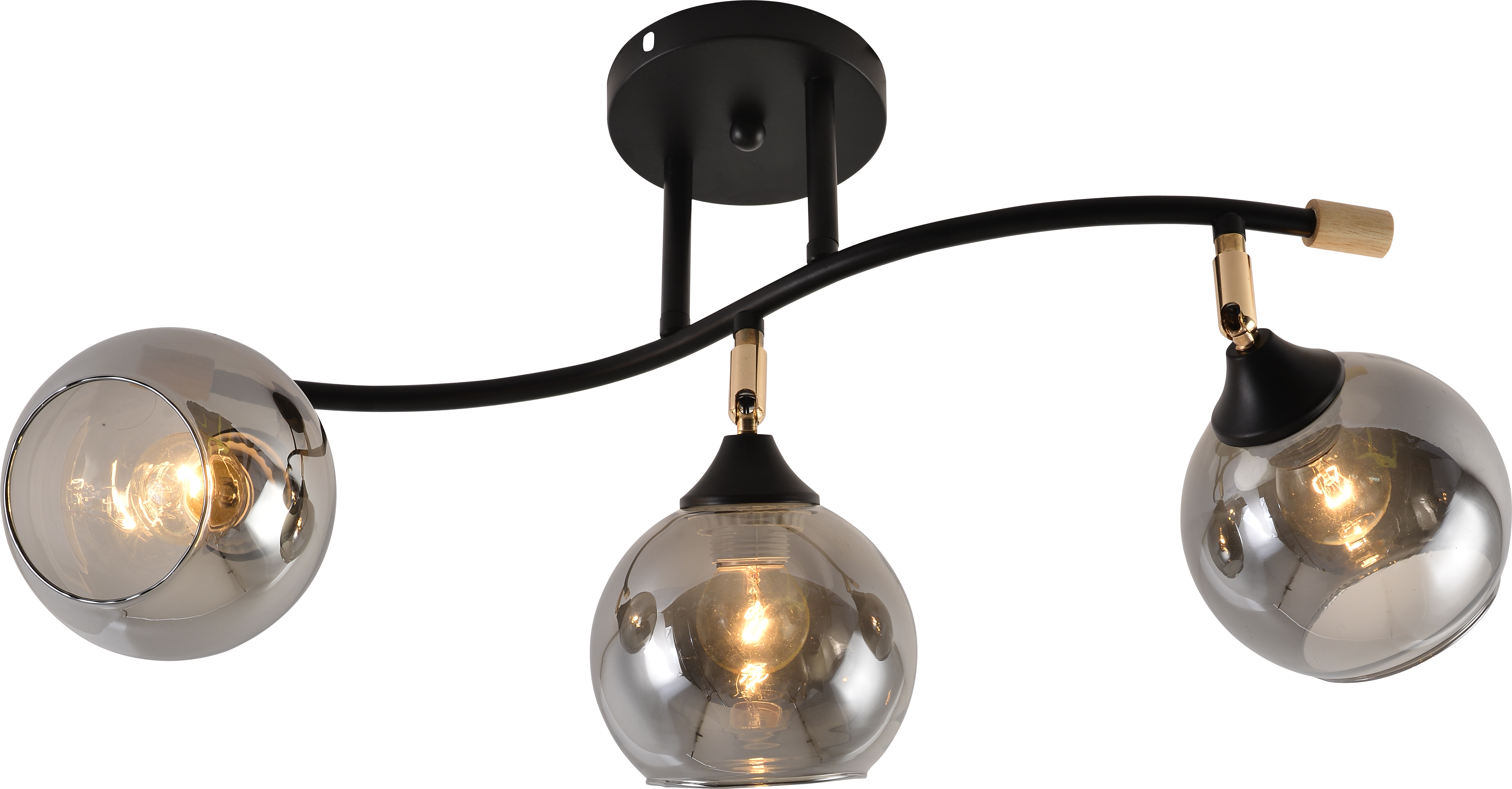 Люстра декоративная Interees IS XA1588B-3 BK+Gold/Chrome+Wood