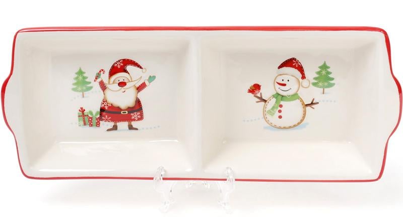 Менажница керамическая Happy New Year Веселый Санта 35х15см (BD-DM048-X)