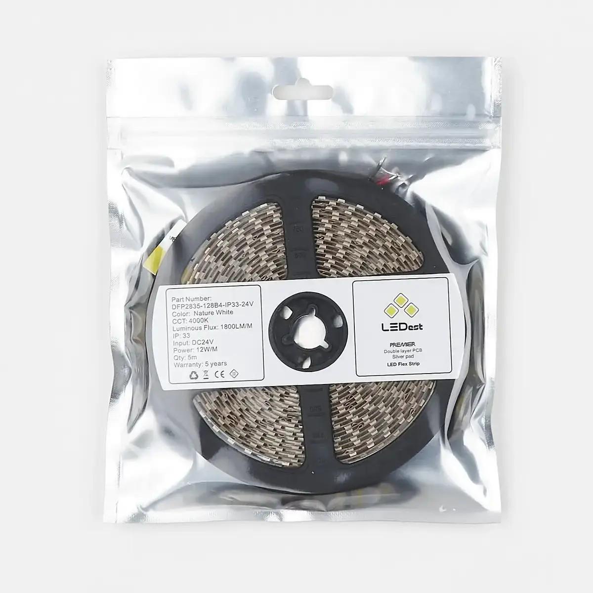 Світлодіодна стрічка LEDest-Leader 12 Вт 4000K 128 шт./м IP33 24В 1800 Лм SMD2835 (239451) - фото 5 Світлодіодна стрічка LEDest-Leader 12 Вт 4000K 128 шт./м IP33 24В 1800 Лм SMD2835 (239451) - фото 5