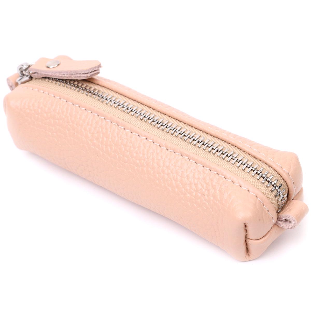 Ключница женская Grande Pelle Key Wallet 11638 из натуральной кожи Розовый (56445)