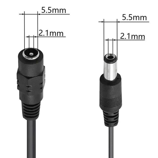 Кабель питания DC to 2xDC male-female 5,5x2,1 мм 30 см (CDCM2F552130CM) - фото 2