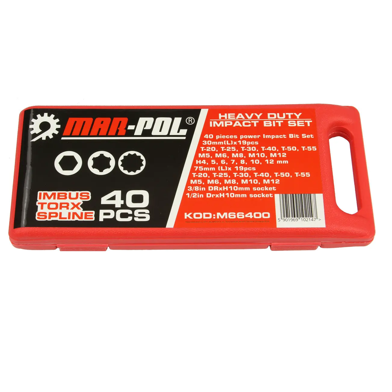 Біти для ключів Mar-pol M66400 IMBUS TORX SPLINE 40 шт. (12063391) - фото 3