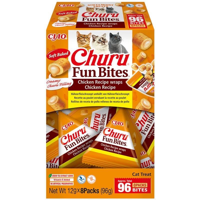 Ласощі для котів INABA Churu FUN BITESРулетики з кремовою начинкою Рецепт з куркою 8 шт. (3189952107)
