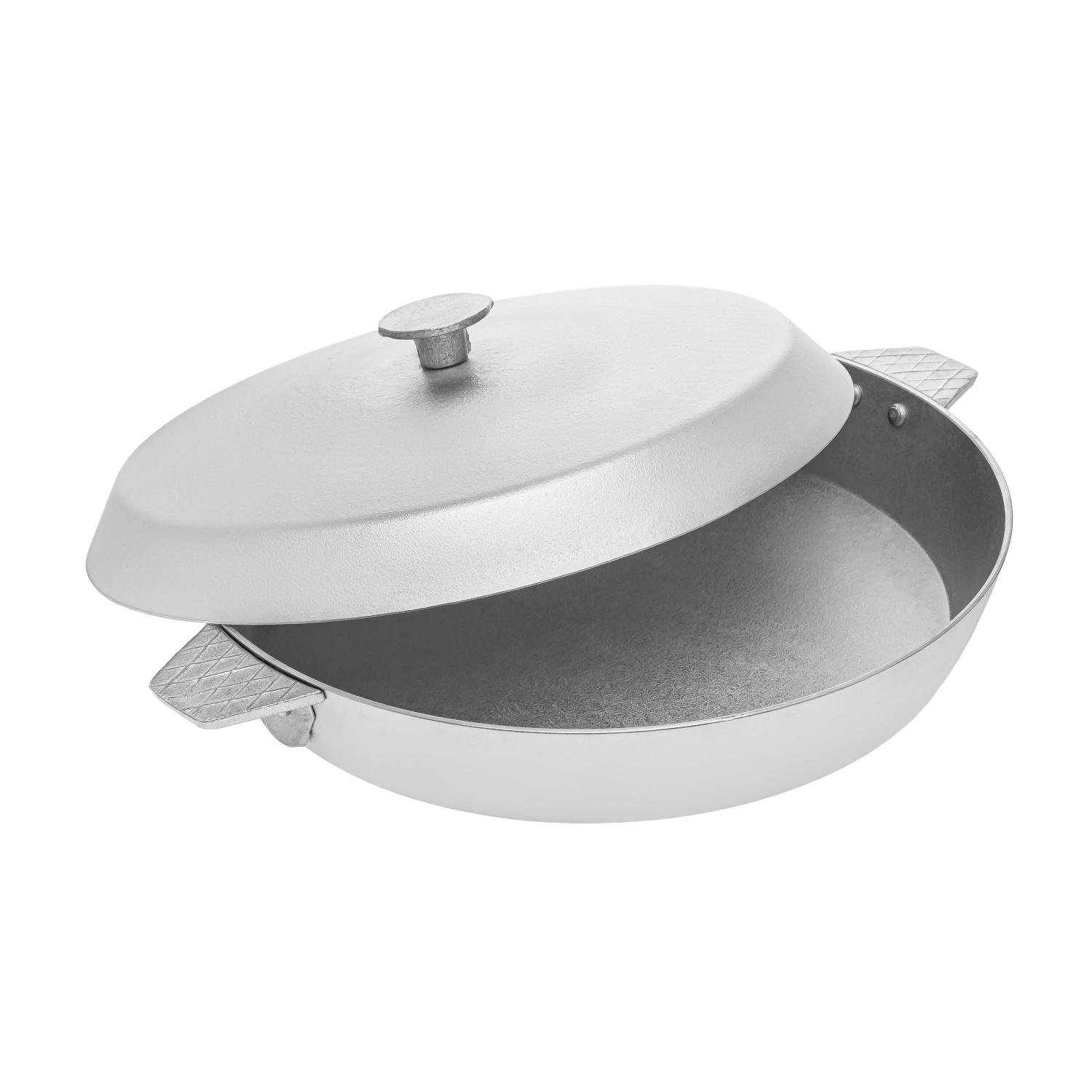 Сковорода алюмінієва з кришкою та литими ручками Ø  29,4 см