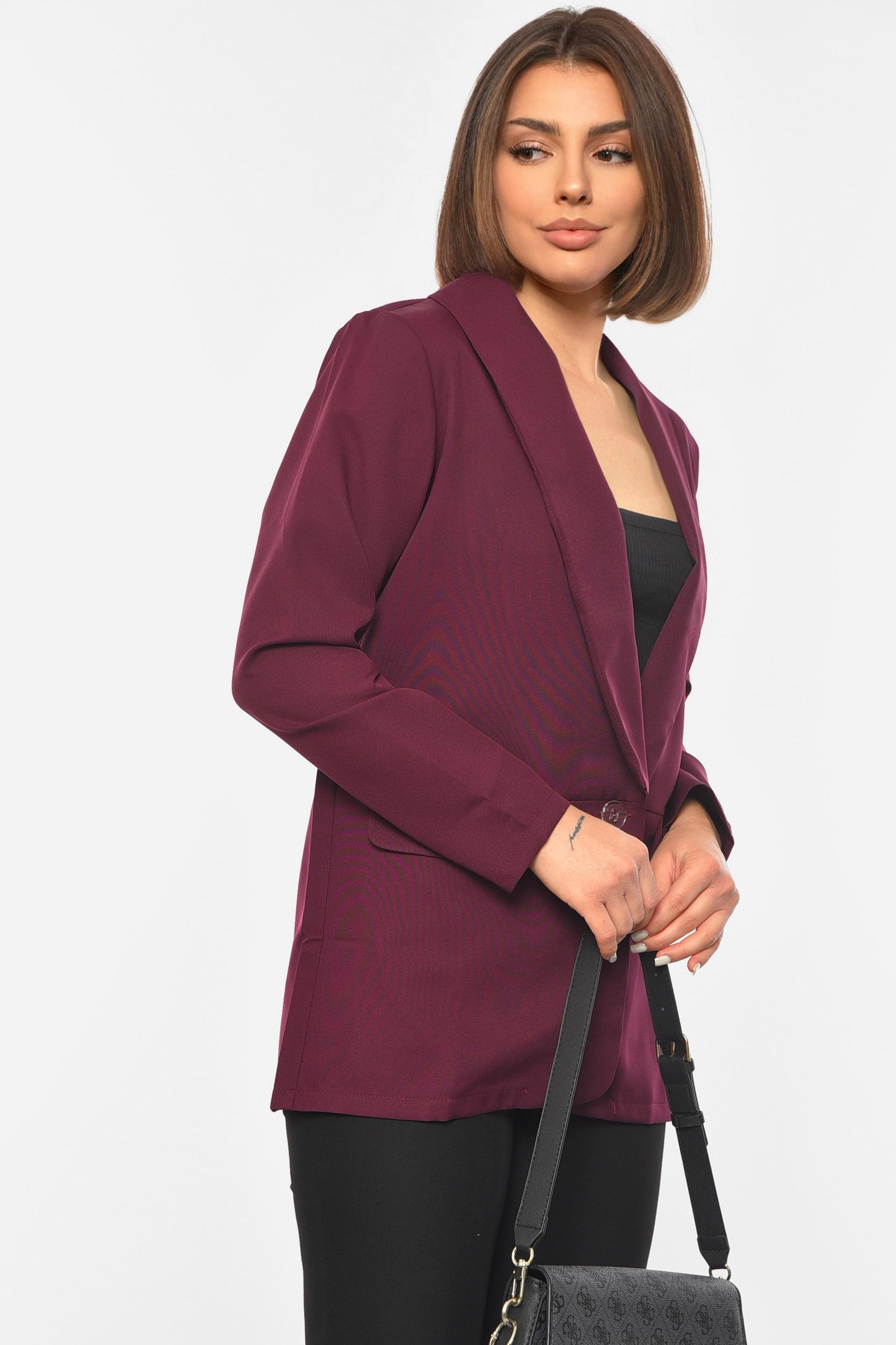 Піджак жіночий однотонний р. 46 Фіолетовий (190481) - фото 2