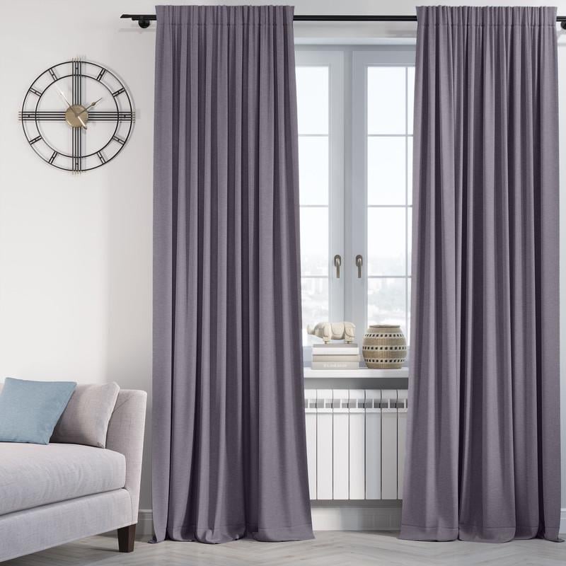 Комплект штор Lux Portiery CALIFORNIA микровелюр двойной 200x270 см 2 шт. Серо-пепельный (MD 1369)