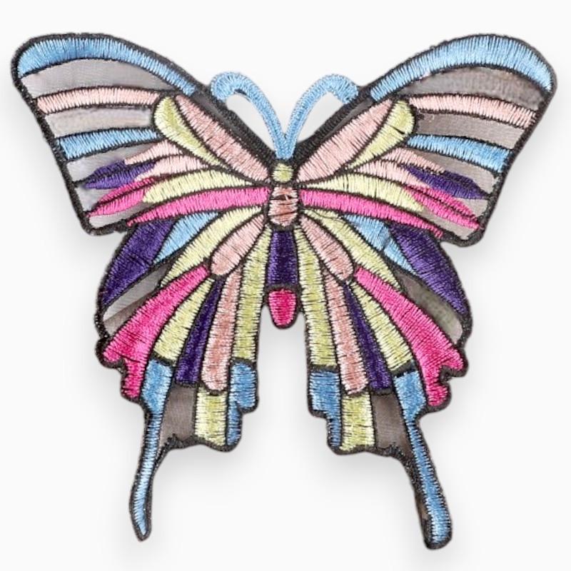 Аппликация нашивка Butterfly вышитая 11х12 см 1 шт. Разноцветный (АН1112ж52)