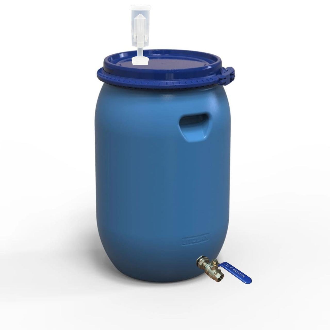 Бочка для брожения Litolan с винным U-образным клапаном и краном 1/2" из нержавеющей стали AISI 304 65 л (29634)