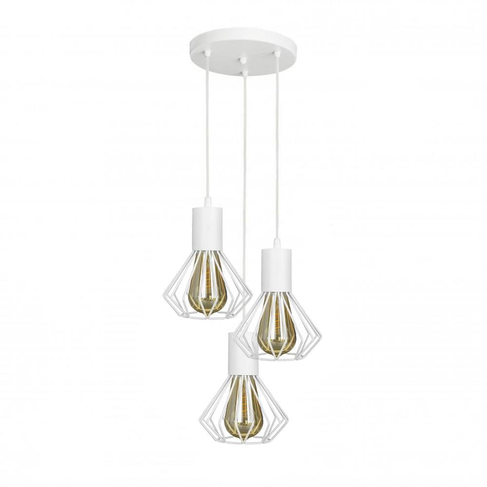 Светильник лофт MSK Electric Diadem подвесной на круглом основании NL 2215-3R W Светильник лофт MSK Electric Diadem подвесной на круглом основании NL 2215-3R W