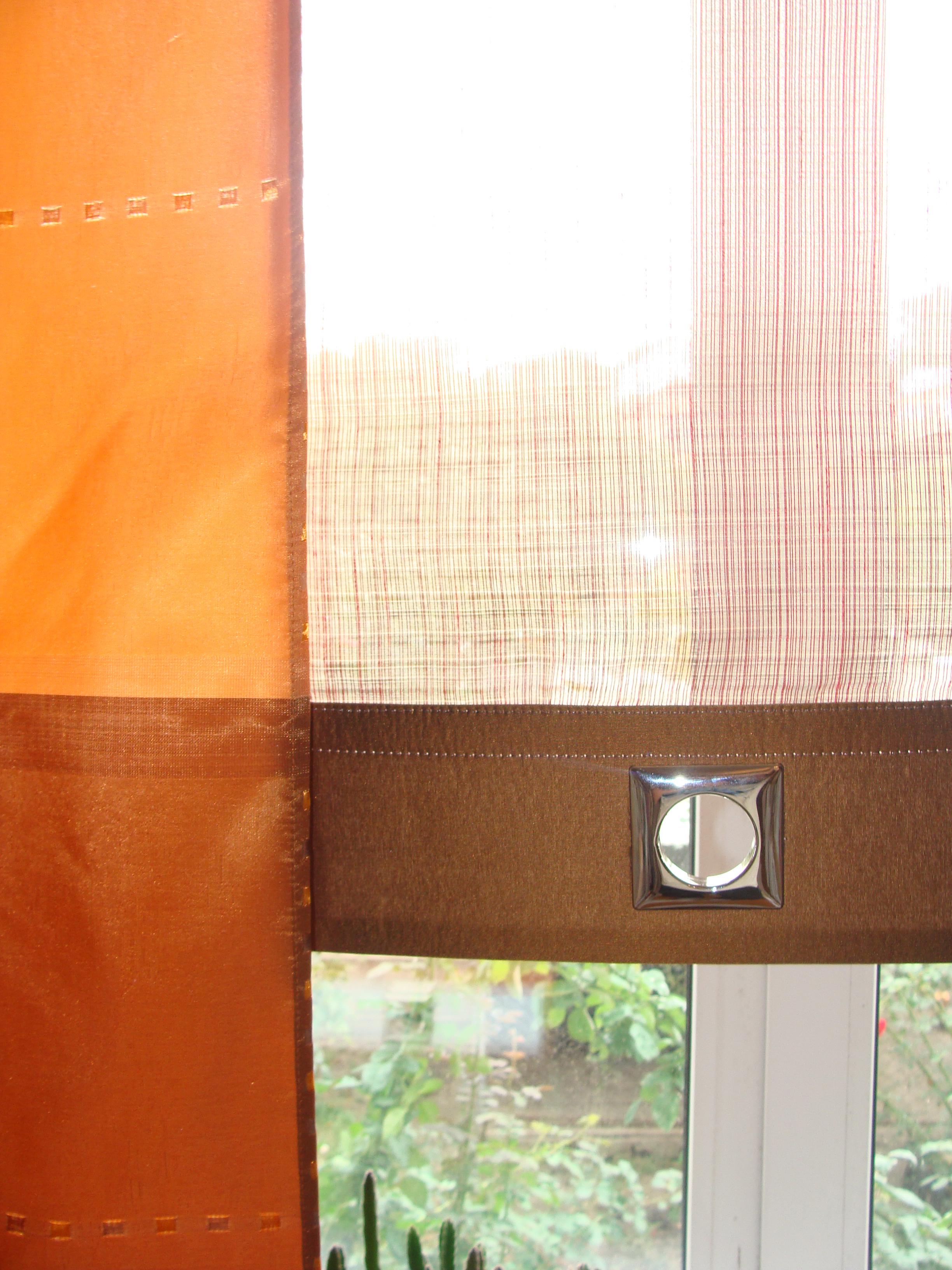 Комплект панельных занавесок Firanka Line 5 шт. карниз 160 см Оранжевый с терракотовым (13_1п) - фото 3