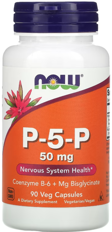 Витамин В6 Пиридоксин Пиридоксаль-5-фосфат NOW Foods P-5-P 50 мг 90 капсул