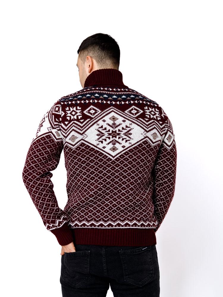 Светр чоловічий ЦБ-00233268 р. 48 Бордовий (SKT000941123) - фото 4 Светр чоловічий ЦБ-00233268 р. 48 Бордовий (SKT000941123) - фото 4