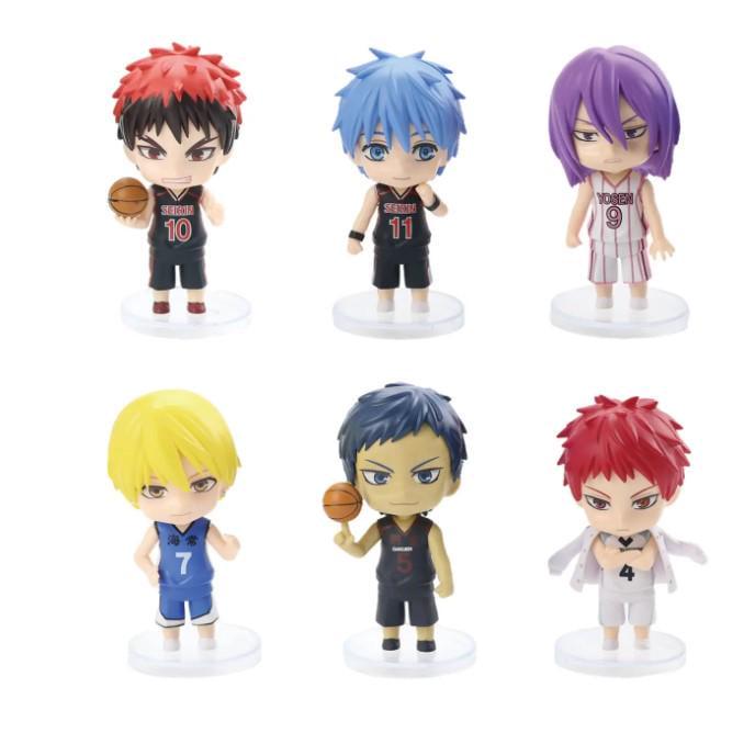 Набор фигурок Чиби Kuroko no Basuke Куроко/Кагами/Аомине/Акаши/Кисе/Мурасакибара 6 шт. 10 см