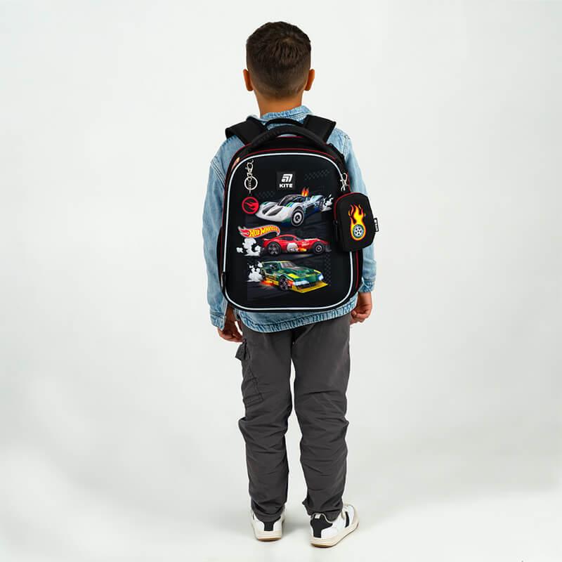 Шкільний рюкзак каркасний KITE Education 555 Hot Wheels 14 л Чорний (HW25-555S) - фото 16